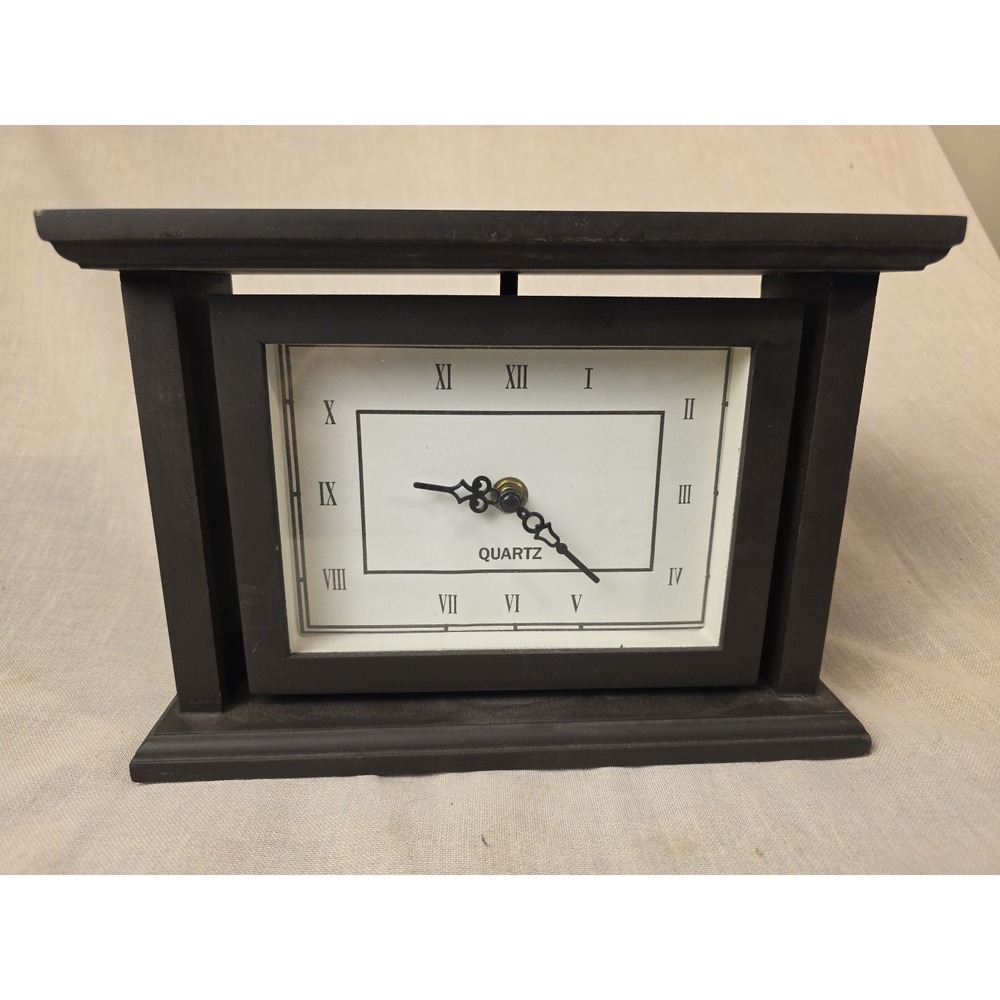 Modern Black Mantle Clock - Sleek Minimalist Decor, Quartz Desk Timepiece,...
